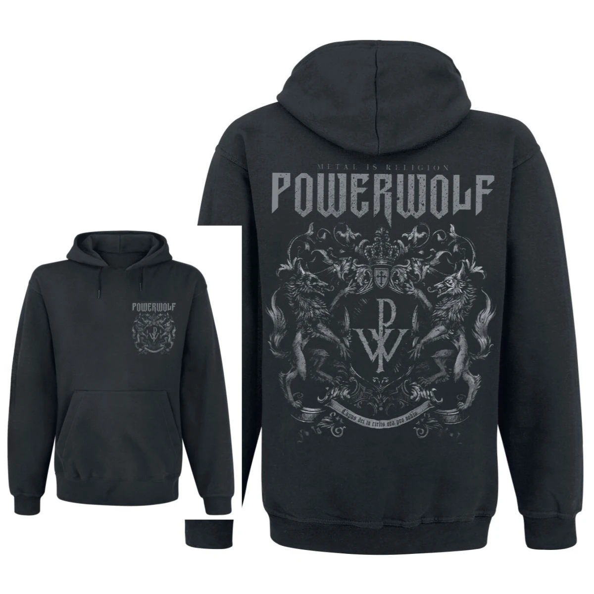 Nueva sudadera con capucha con estampado de banda Powerwolf, sudadera con capucha de estilo retro, hombres y mujeres pueden usar sudadera con capucha de otoño e invierno