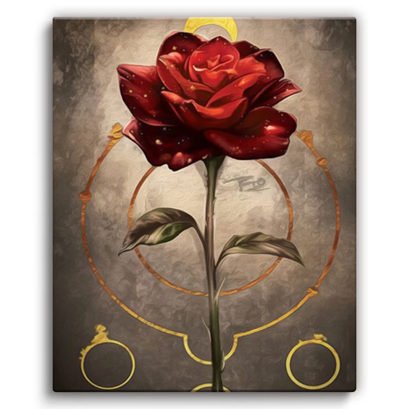 

SDOYUNO Painting By Numbers Coloring For Adults Flower Rose Drawing On Canvas Diy Crafts Art Supplies Living Room Decoration