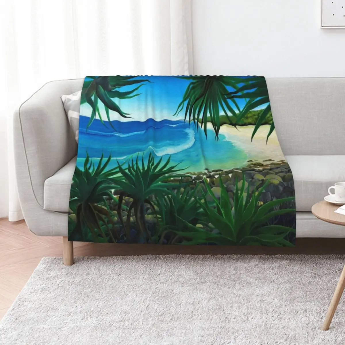 

Hidden Cove Throw Blanket Decorative Sofa Flannel Beach Nap Blankets