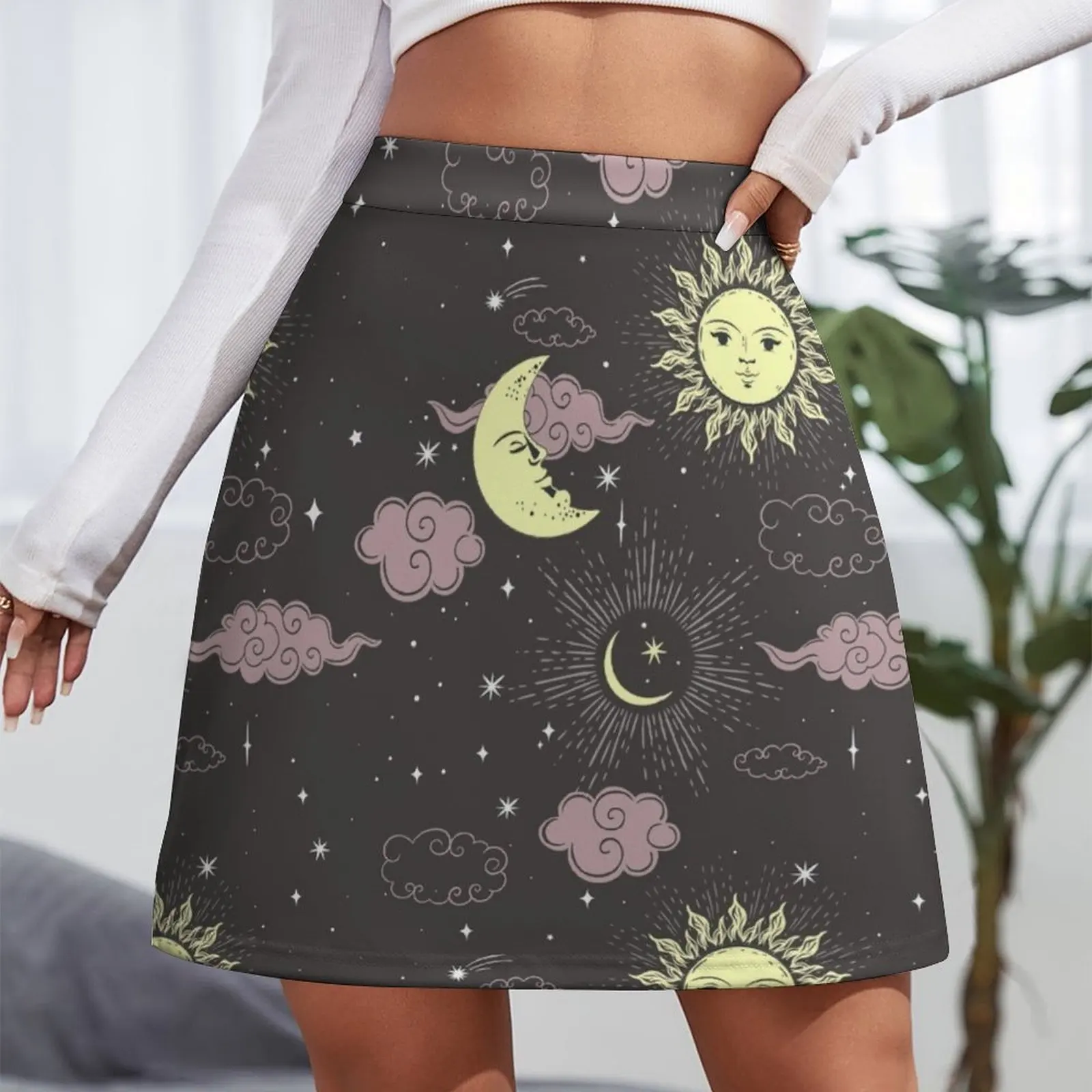 Stars sun and moon Mini Skirt Skirt pants Skort for women kawaii clothes summer dress women 2025 Mini Skirt