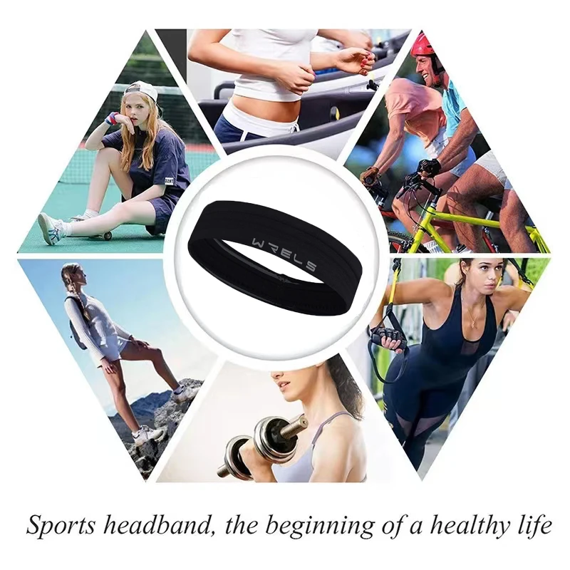 Elastic Sports Headbands Sweat Absorption Headdress Quick Dry Workout Headband Anti-slip Breathable Sweatbands for Yoga Running