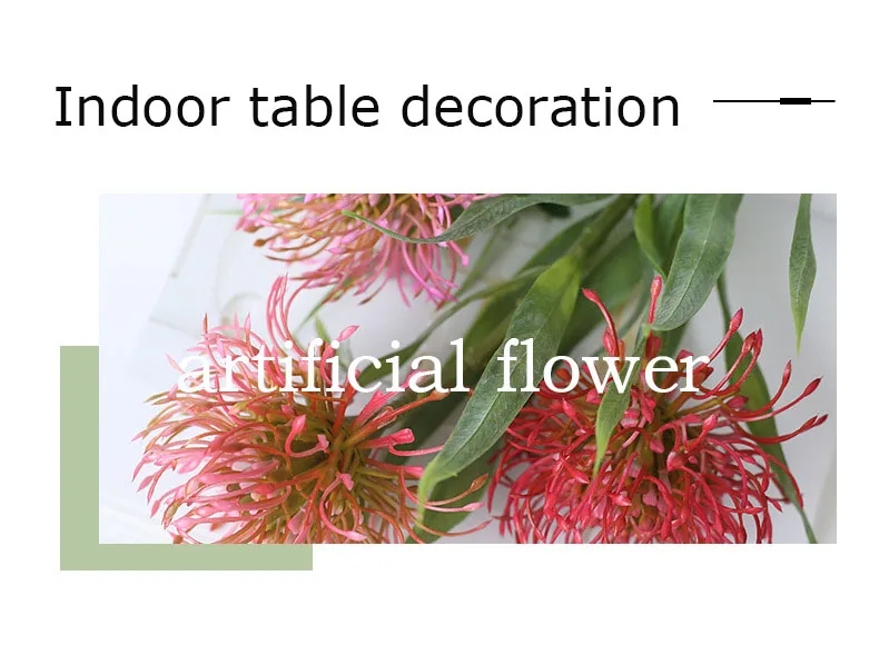 5 teile/paket 6-Blatt Nadel kissen Blume künstliche Plastik blumen Hochzeits dekoration Home Party Blumen zubehör Fotografie Requisiten – Detail 6