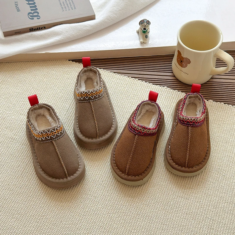 الشتاء أحذية الأطفال 2025 الشتاء طفل مريح دافئ أفخم أحذية قطنية بنين بنات منصة عدم الانزلاق الثلوج نعال تدفئة