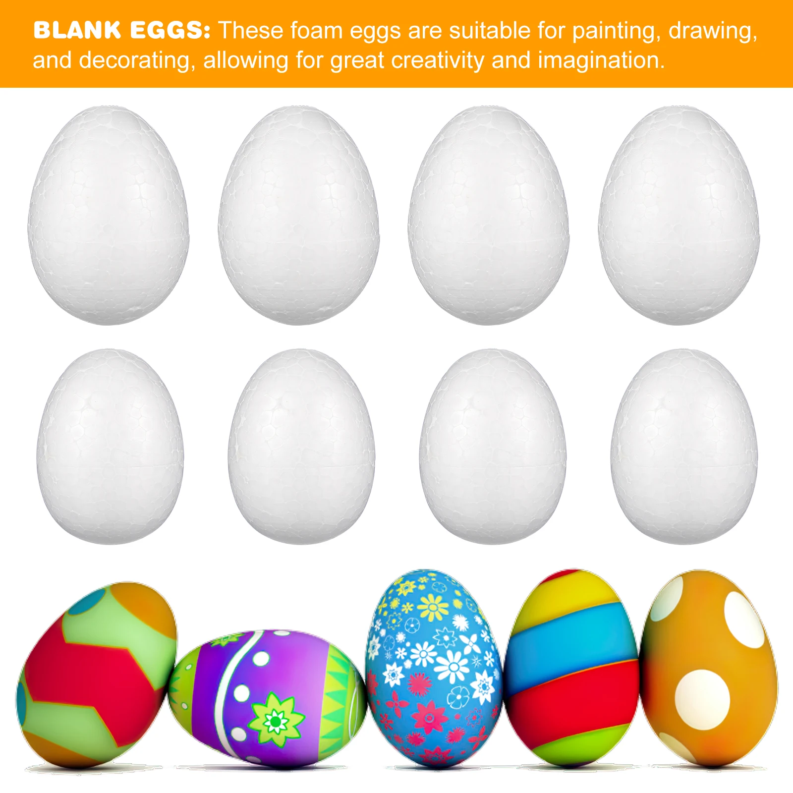 

40 pcs Foam Eggs Craft Blank Diy Unfinished Easter Decorations For Halloween Christmas Kids Art Projects Foam Egg Ornaments