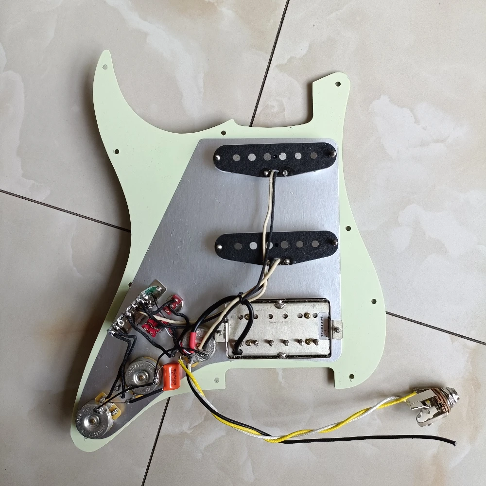 SSH Upgrad Prewired ST Guitarra Pickguard Loaded Chrome Alnico 5 Pickup 2 Single Cut Way Coil Split Switch Akcesoria gitarowe