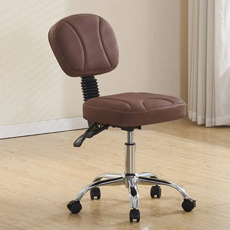 

Silent Caster Swivel Stool Gas Lift Height Adjustable Backrest for Nail Salon Barber Dentist Beauty Studio Professional Chair
