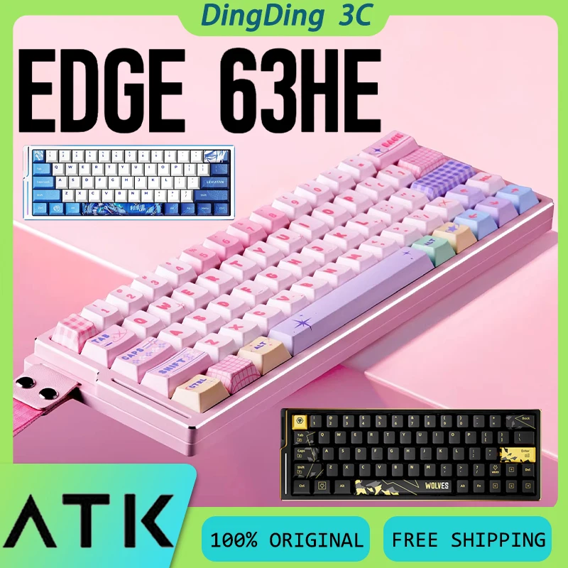 

ATK EDGE 63HE Клавиатура с магнитным переключателем 8K Скорость покатания из алюминиевого сплава с возможностью горячей замены RGB RT 0,01 мм Игровая клавиатура для киберспорта на заказ