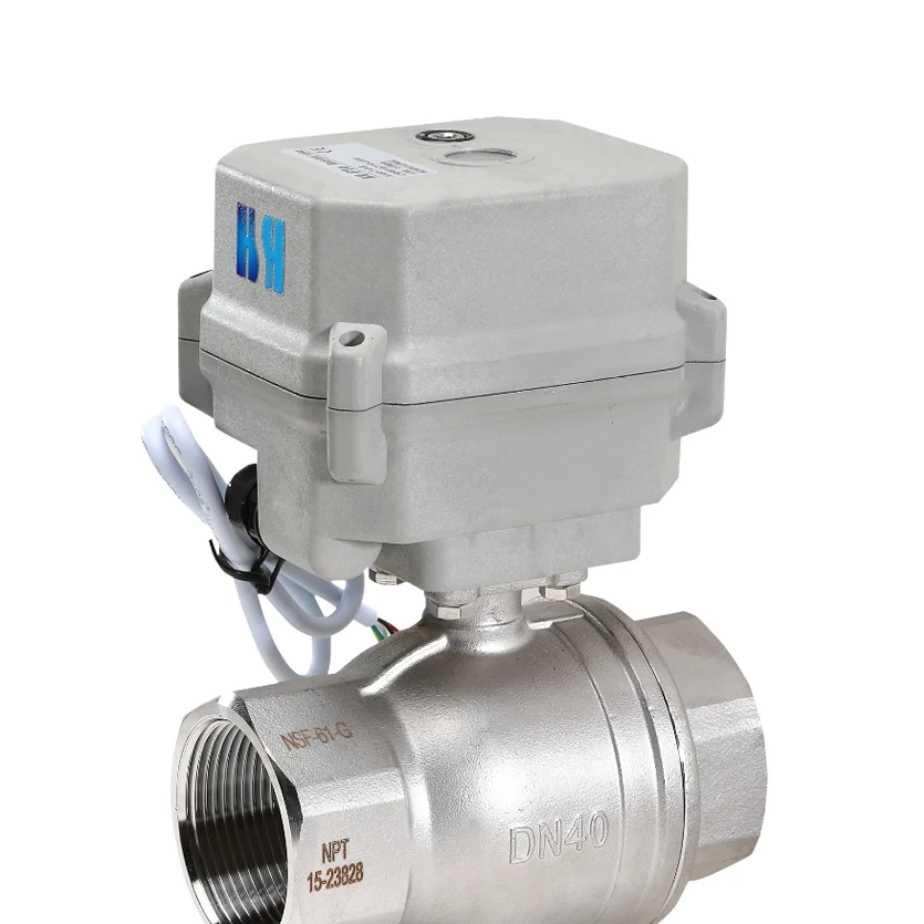 1-1/2” Stainless Stee 304 Electrical Ball Valve AC110-230V 2 Wires Switching Control Auto Return When Power Of