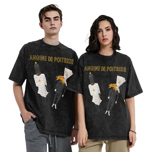 Imagen 2 del producto Camisetas Wased para hombre y mujer, camiseta con estampado de banda de Rock Angine De Poitrine, accesorios, camiseta de calle