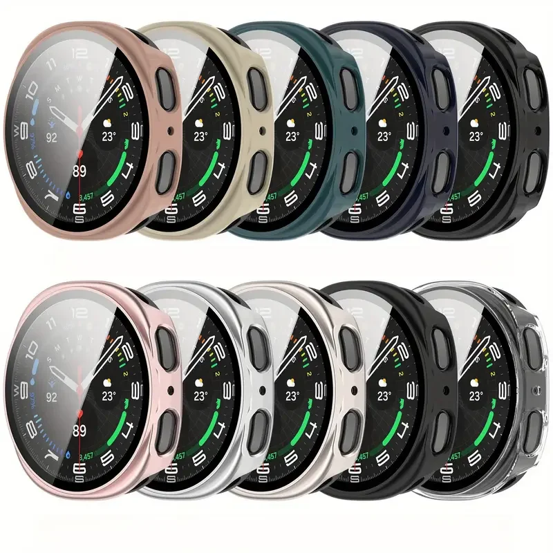 PC Case for Samsung Galaxy Watch 8 44mm 40mm 3D Tempered Glass+Full cover bumper screen protector shell+film watch 8 Accessories