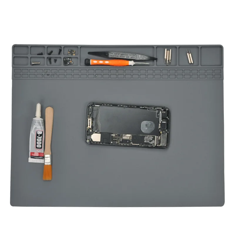 

TE-611 Сварочная силиконовая накладка, теплоизоляционный рабочий коврик, термостойкий телефон, ремонт ПК, магнитная паяльная накладка