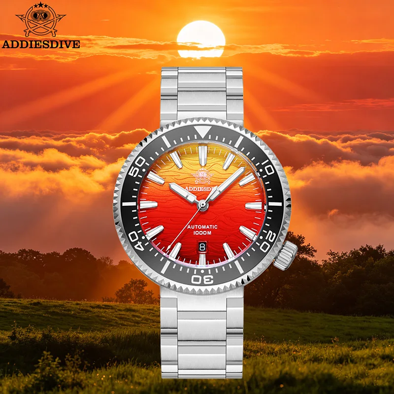 

ADDIESDIVE Automatic Diving Watch 1000m Waterproof Sapphire Gradient Dial Sports Watches Luminous Ceramic Bezel Mechanical Watch