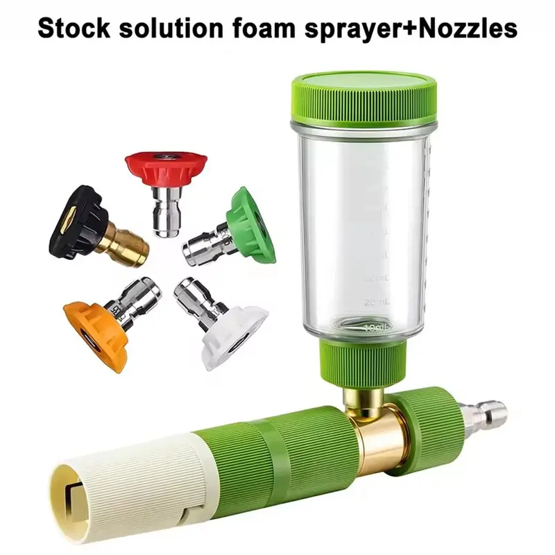 

For Car Wash Accessory- Snow Foam Cannon Handheld 100Ml 1/4" Quick Connect High Pressure Soap Bottle With 5 Nozzles