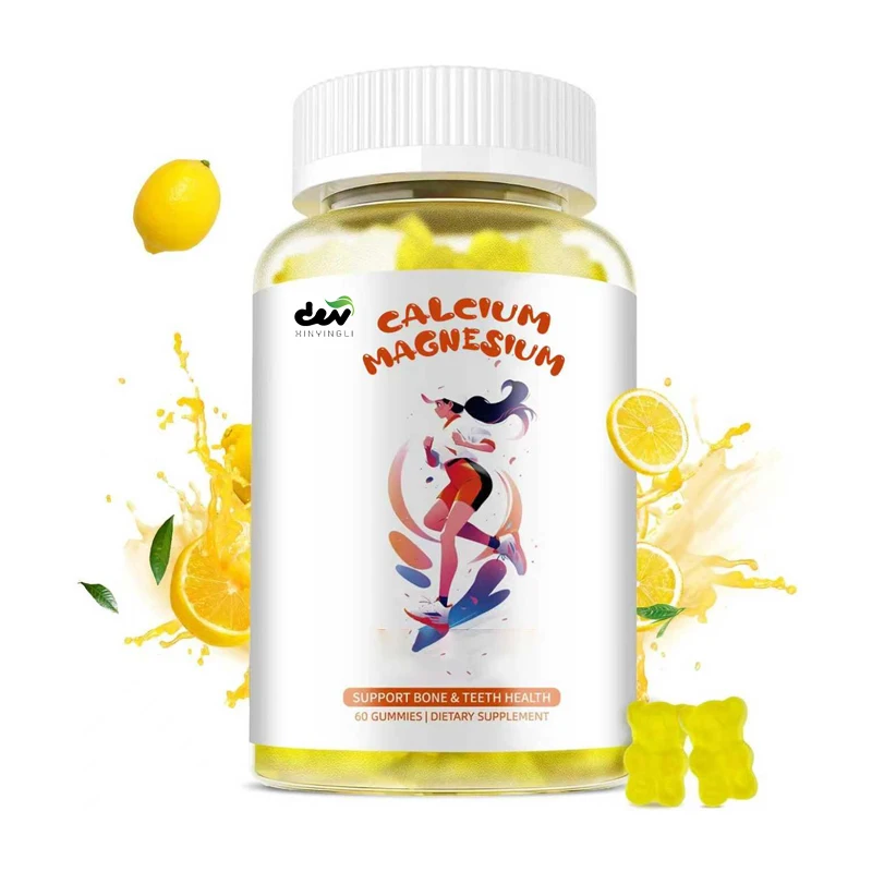 Caramelo blando de magnesio y calcio: suplemento de calcio de algas vegetarianas, apoya la fuerza ósea, zinc, potasio, vitamina D3 K2