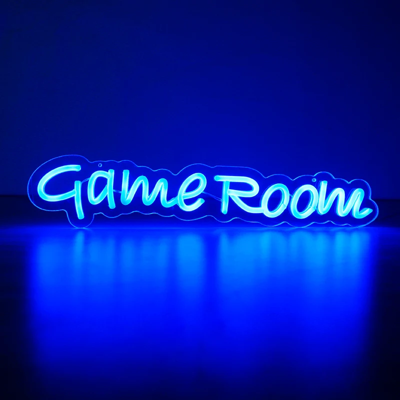 

Dimmable Game On Neon Signs Gamer Gift USB Powered Game Neon Sign Decor Handmade Blue Neon Game Sign Neon Signs for Bedroom Game