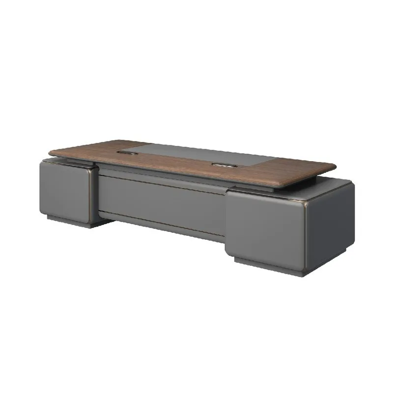New class desk with lamp light luxury boss table president table without side cabinet chairperson desk paint office furniture