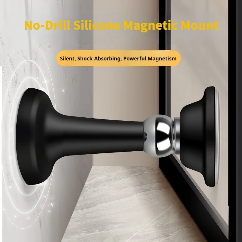 

Anti-Collision Silicone Door Stopper: No-Drill, Strong Suction Floor Stop for Bedroom & Home Use
