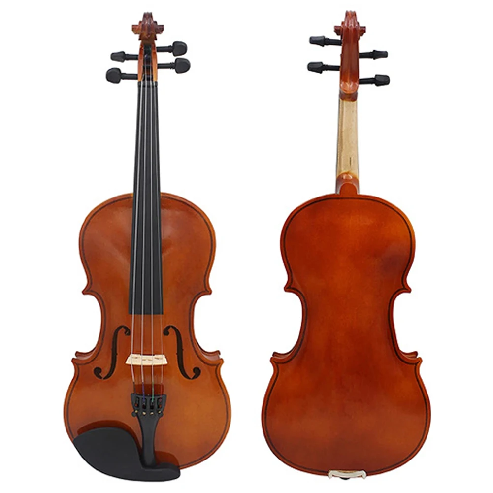 4/4 Full Size Solid Wood Violin Set with Case Bow Extra Strings Rosin Tuner Violin 4/4 Full Set for Beginners Kids & Adults