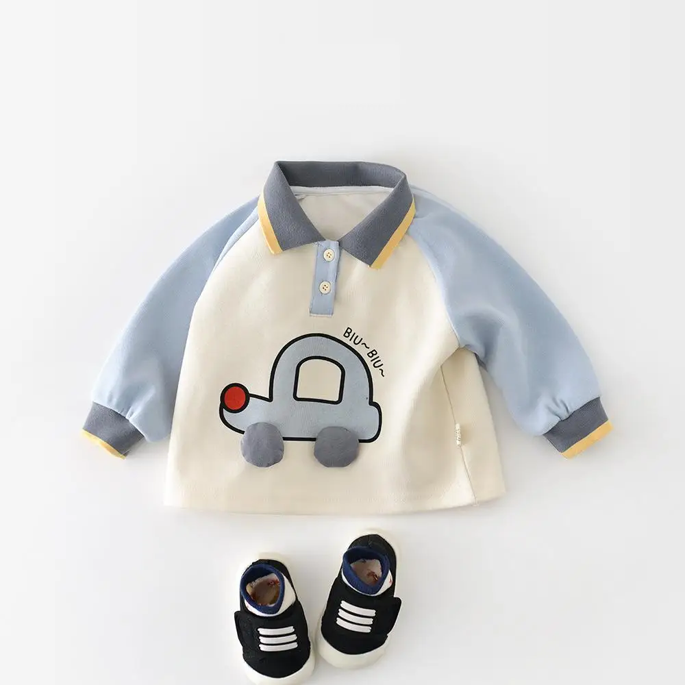 2026 ربيع جديد طفل طويل الأكمام تي شيرت الرضع الفتيان الكرتون التلبيب القمم الفتيات بلوزة غير رسمية القطن طفل قمصان بولو #1