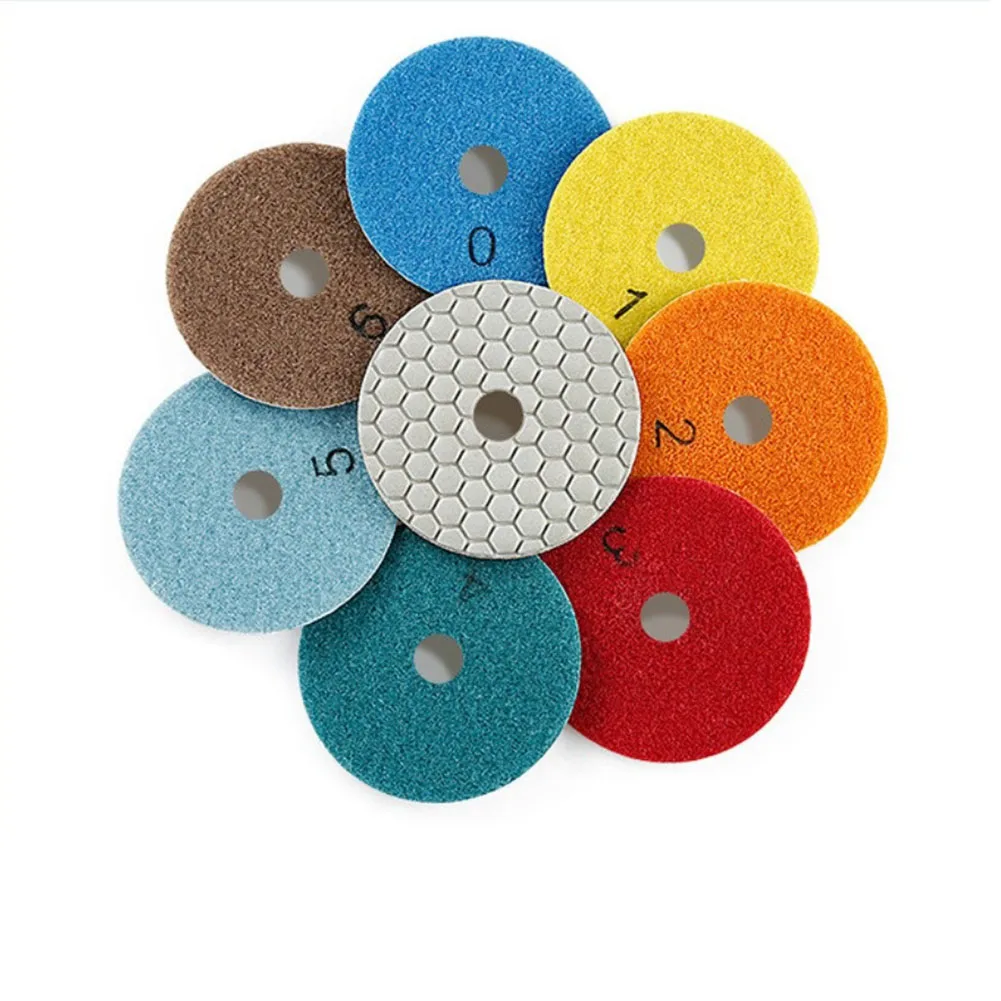2 szt. Suchych Padów Polerskich 3 Calowe Diamentowe Padów Polerskich Zestaw Do Polerowania Na Sucho/Mokro Do Granitu Kamienia Betonu Marmuru Używane Jako Tarcze Szlifierskie