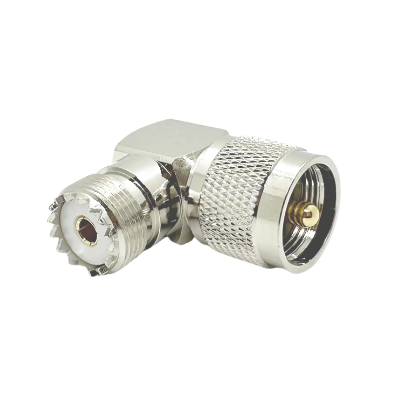 UHF PL259 Right Angle 90 Degree Coax Adapter SO239 Male PL259 to Female L Shape RF Connector for CB Radio Antenna