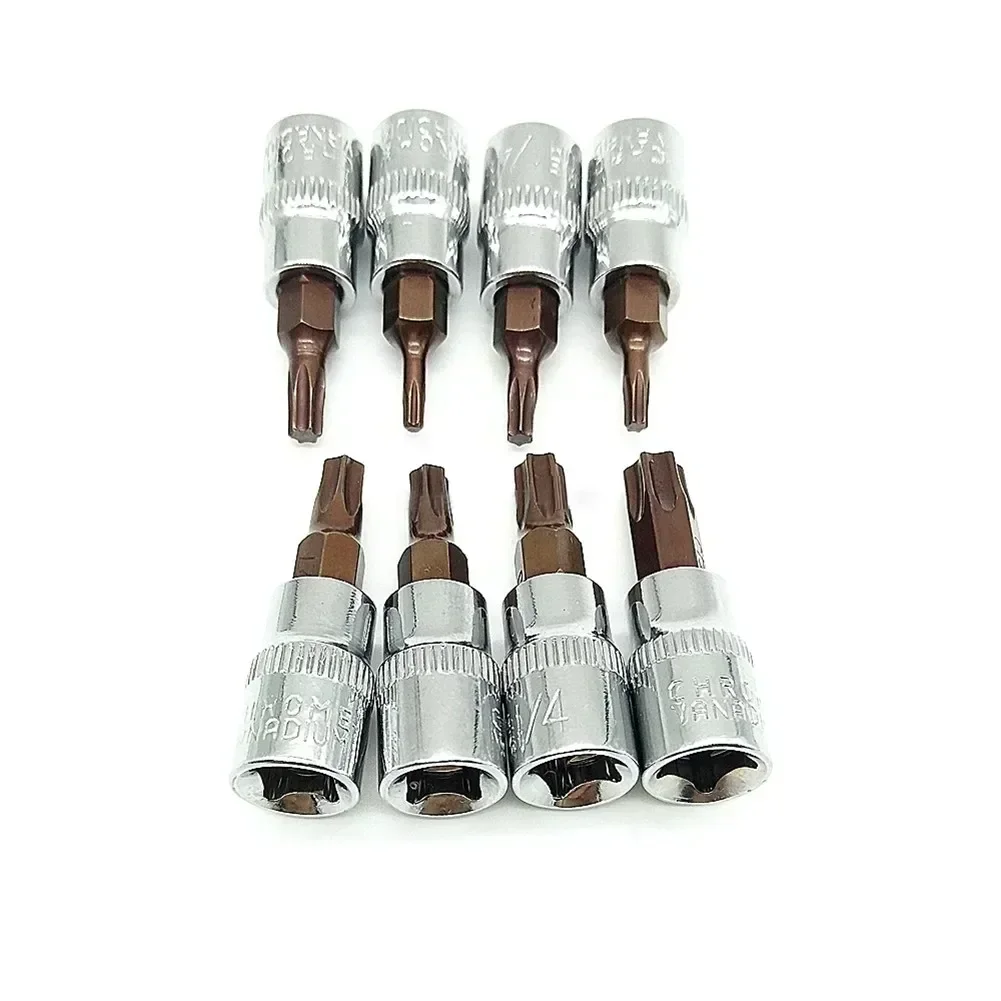 1Pc Hex Torx Screwdriver Bit 1/4 Inch Drive Socket Chrome Vanadium Steel Screw Driver Hand Tools T8 T15 T20 T25 T27 T30