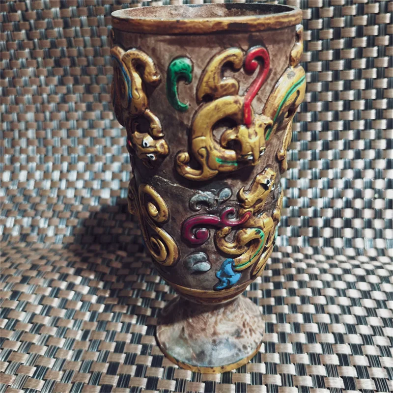 Ancient Chinese Artifacts Old Jade with Embossed Inscriptions Panlong Bi Unearthed Antique Ware from China for Collectors