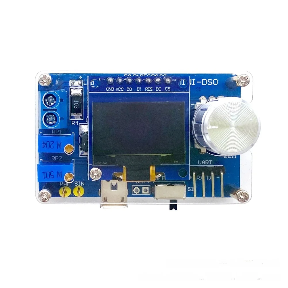 1 Piece DIY Oscilloscope Kit With 0.96 Inch Display For Electronic Circuit Training And Signal Testing Tool Blue PCB Board