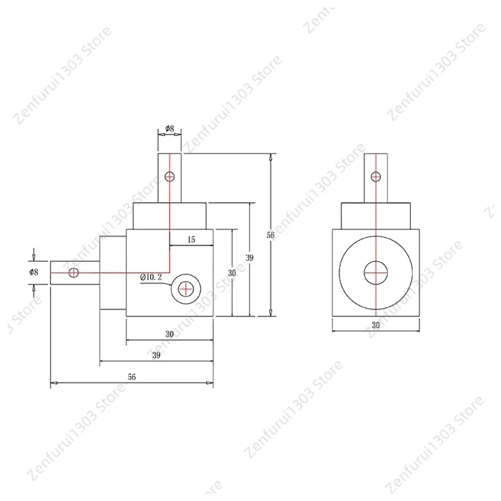 90 Degree Reversing Angle Gear Small Bevel Gearbox Ratio 1:1 Shaft 8MM 1 Module 20 Tooth