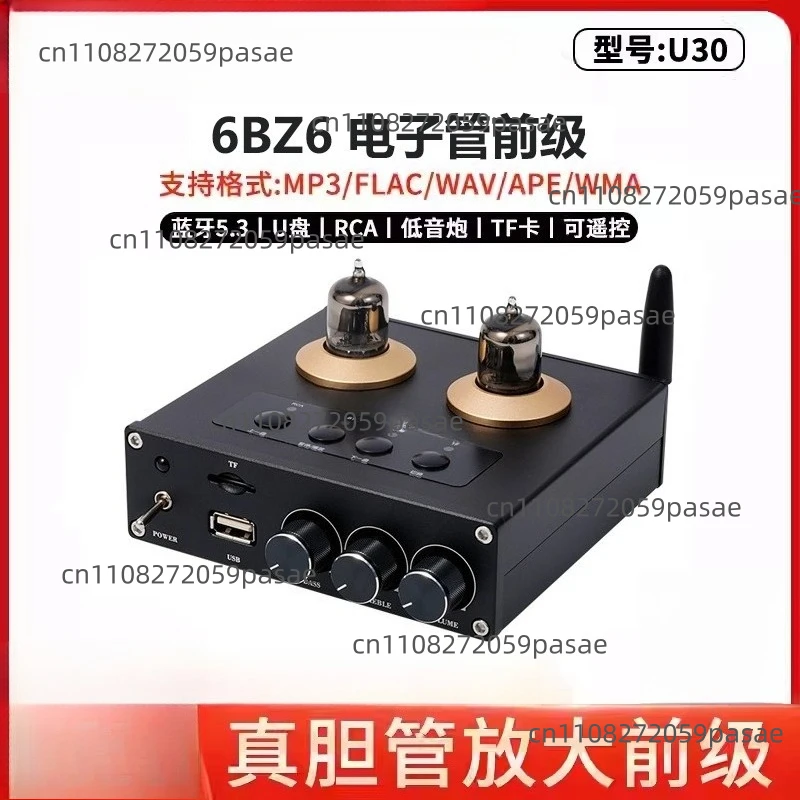 

Audio Preamplifier U30 Bluetooth 5.3 Hi-Fi Tube Preamp with Treble and Bass Adjustment