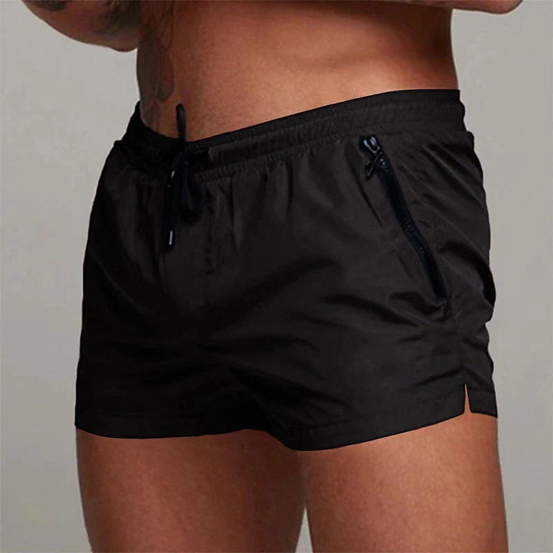 Heren Short Outdoor Hardloopzak Met Trekkoord Ontwerp Elastische Taille Effen Kleur Comfortabele Ademende Shorts Zomer