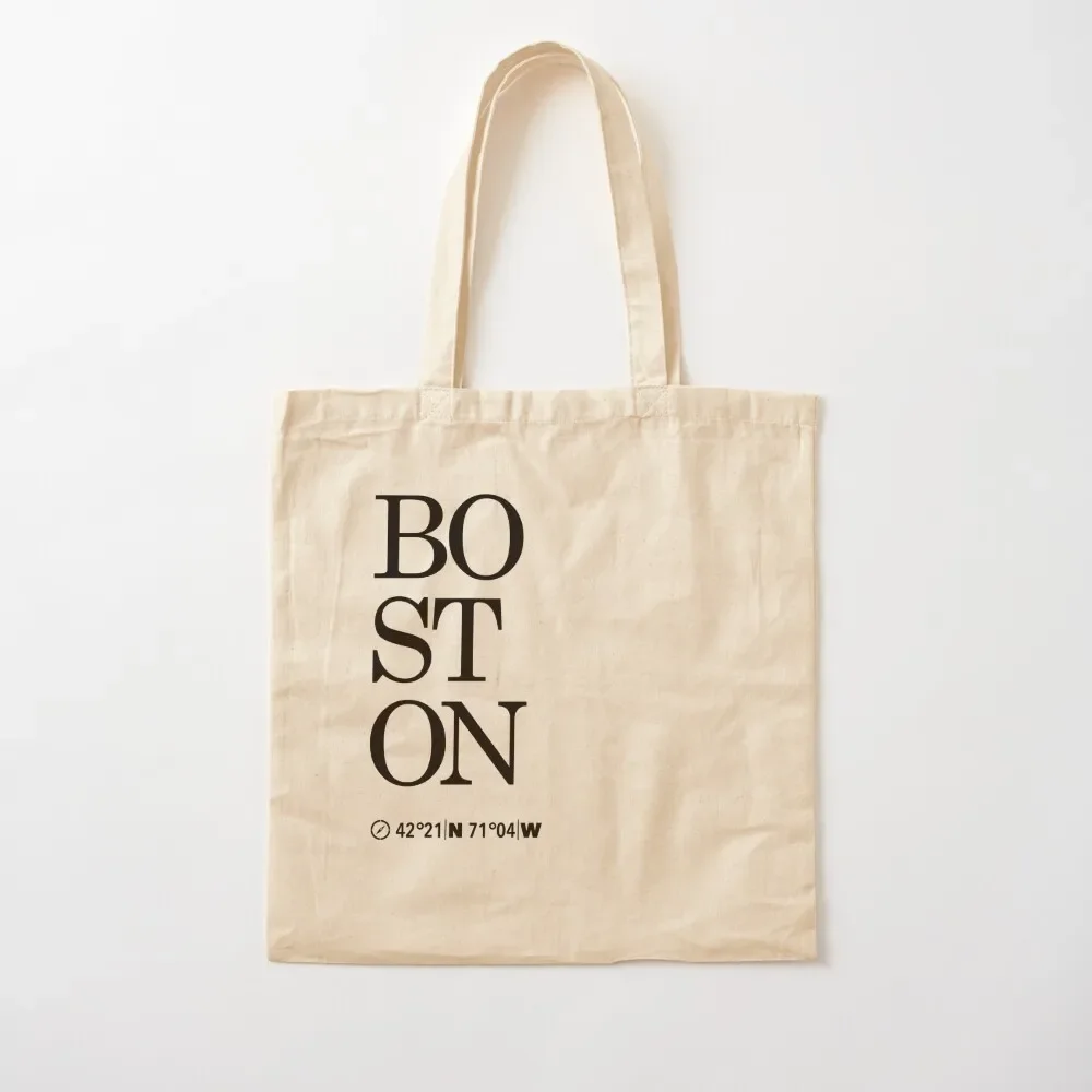 

Boston Artwork Coordinates & Typography Tote Bag Big bag women shopping logo men's