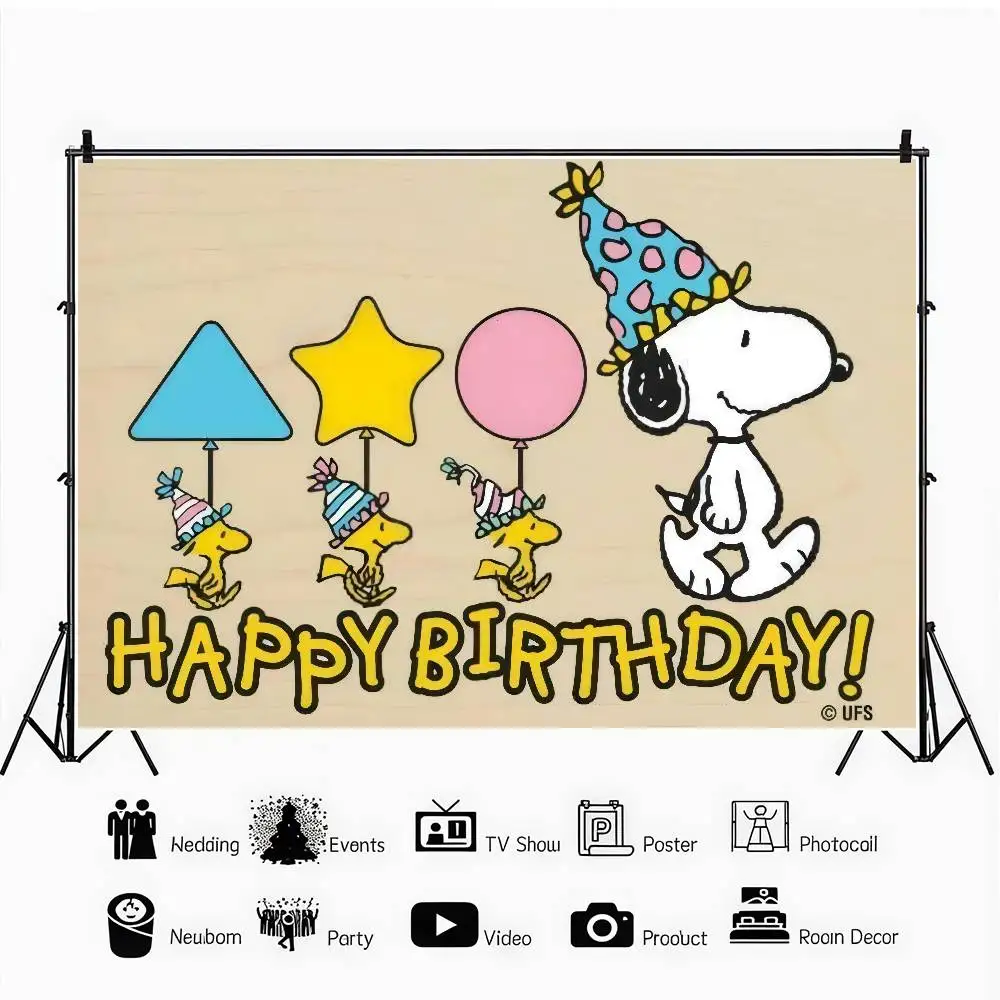 Photography Backgrounds for Kids Birthday Party Children Portrait Photo Backdrops Art Cartoon S-Snoopys view 6