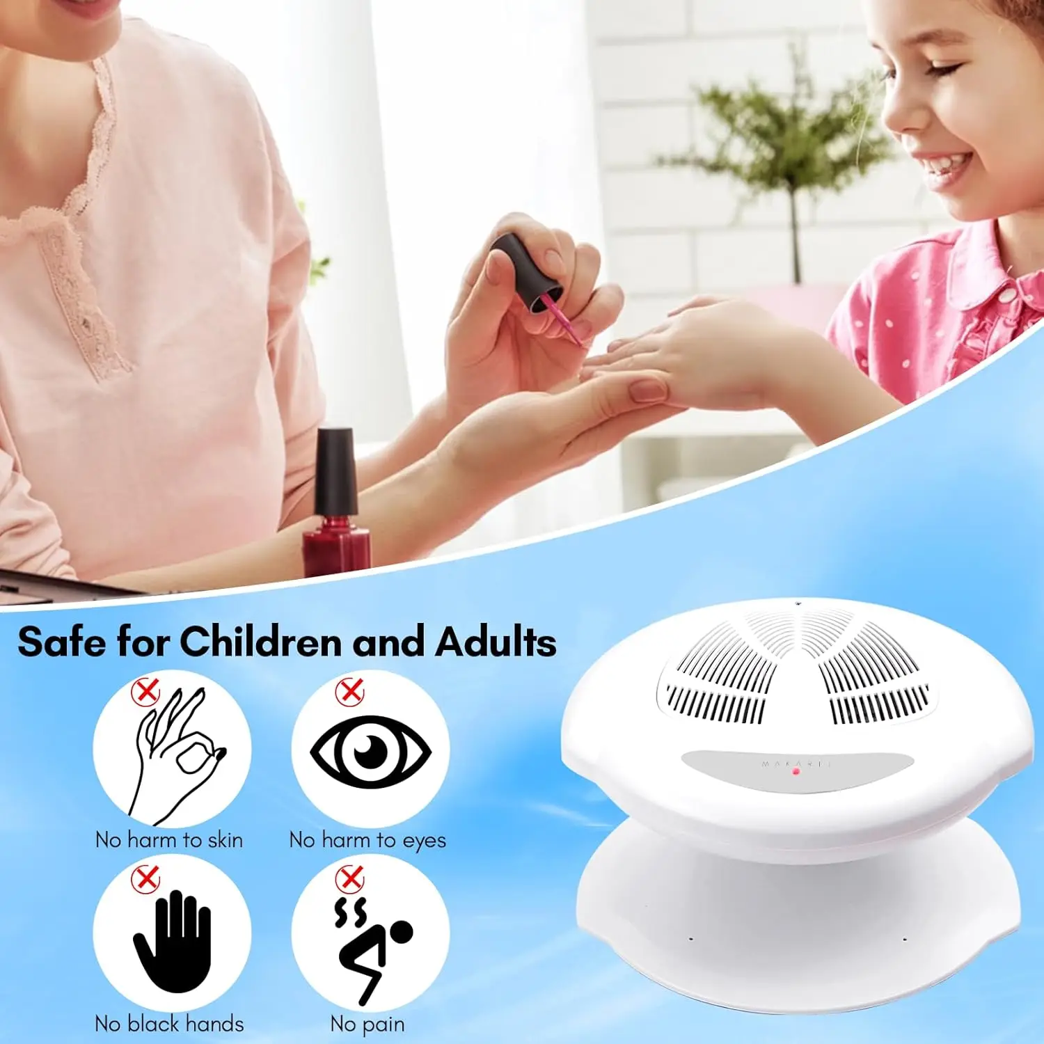 Makartt เครื่องเป่าเล็บ 400W เล็บพัดลมเครื่องเป่าพร้อมเซ็นเซอร์อัตโนมัติสําหรับปกติเครื่องเป่าเล็บเล็บเล็บเท้าใช้