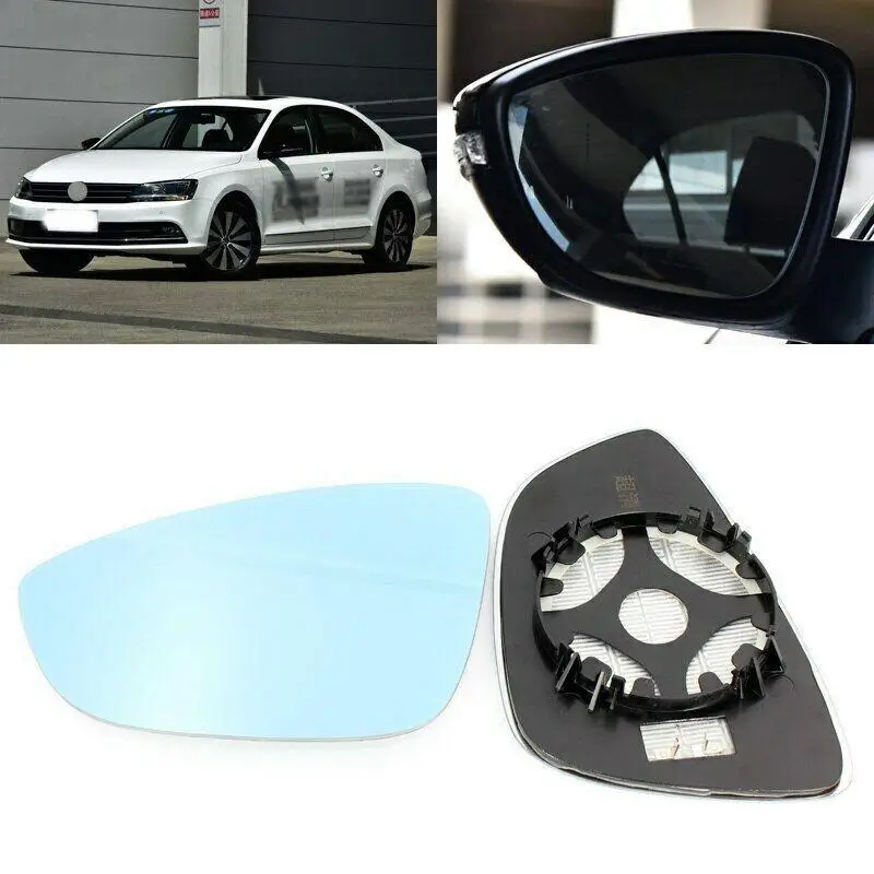 

For Volkswagen Sagitar 2006-2017 Blue Lens Large Vision Rearview Mirror Wide Angle Anti-Glare Heated Turn Single Lamp