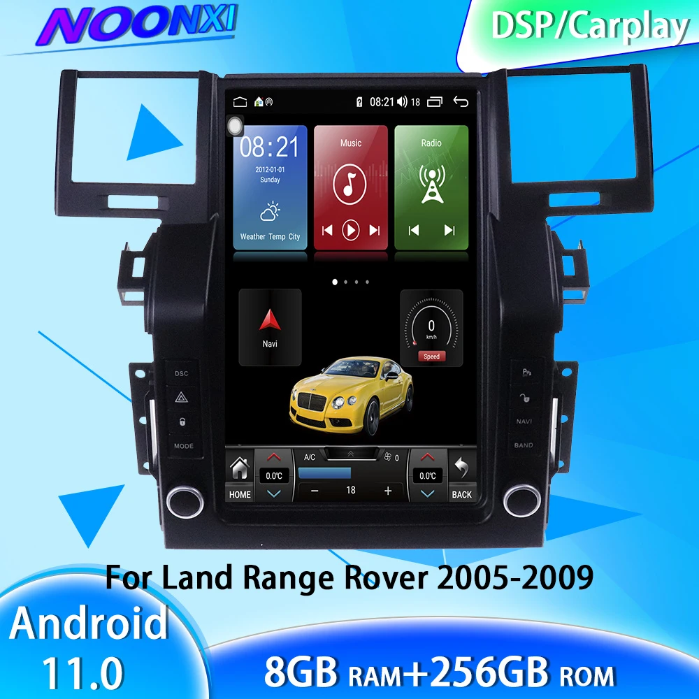 

8G + 256G Android 11 для Land Range Rover 2005-2009 Φ сенсорный экран Tesla мультимедийный видеоплеер GPS Bluetooth радио автомобиль Carplay