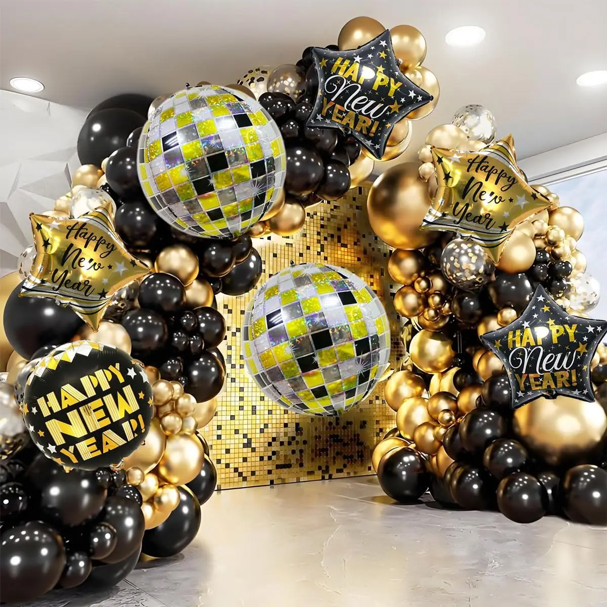 7 قطعة السنة الجديدة احباط بالون مجموعة 18 بوصة سنة جديدة سعيدة بالونات الهيليوم عيد ميلاد سعيد السنة الجديدة ليلة حفلة ديكور داخلي في الهواء الطلق #6