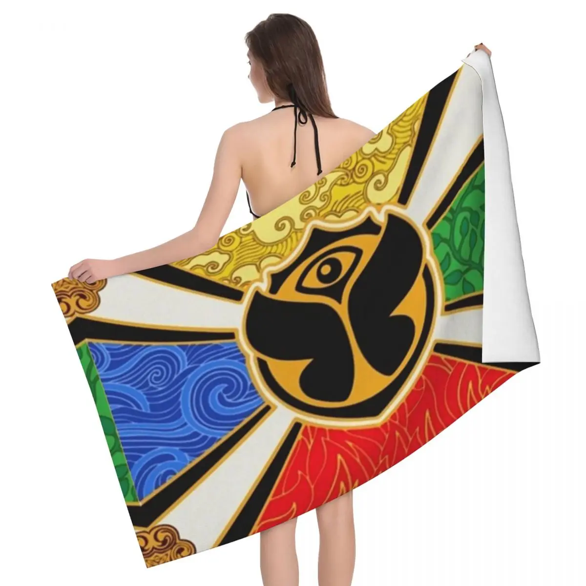 Custom Tomorrowland Flag Beach Towel Soft Linen Microfiber Shower Towels