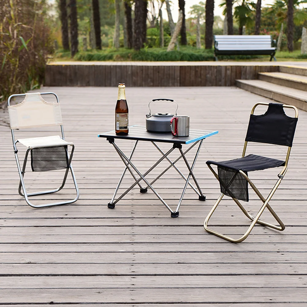 

Portable Outdoor Folding Chair Black Fishing Stool Durable Lightweight Camping Chair for Garden Picnic Travel Hiking