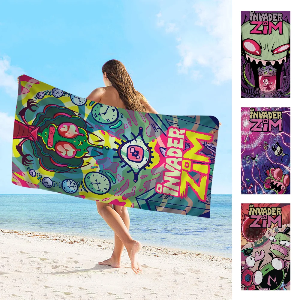 

Invader Zim Big Microfiber Beach Towels Quick Dry Towel Sand Beach Towels Pool Towel For Travel Swim Pool Yoga