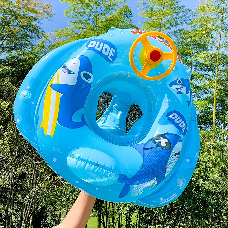 جديد لطيف الدب الطفل طوافة بلاستيكية للسباحة سلامة السباحة مقعد مع عجلة القيادة مقعد الطفل الكرتون العائمة حلقة لعبة الشاطئ الطرف