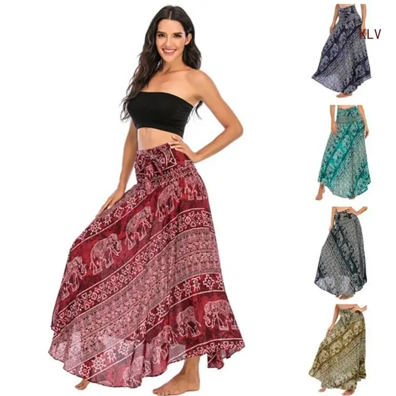 

Vintage Swing Skirt Long Printed Multi functional Loose Dress for Beach Parties and Festivals