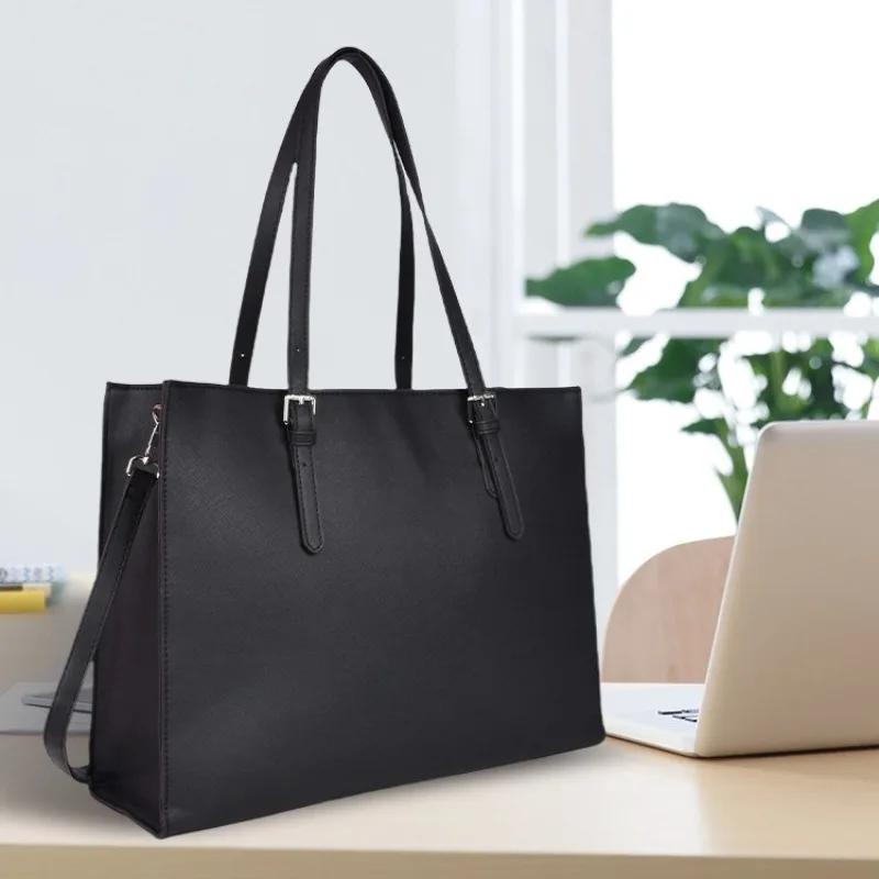 2026 New Fashion Women's Business Commute Tote Bag Large Capacity Shoulder Laptop Bag Premium Black