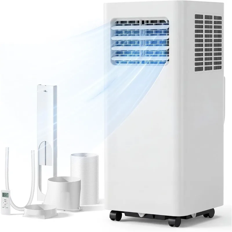 Feelfunn 8000 BTU Portable Air Conditioner, 3-in-1 Cools 350 Sq.Ft, Quiet AC with Fan & Dehumidifier, LED Display, Remote — Feelfunn