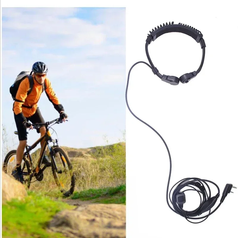 Auriculares PTT con micrófono de garganta acústica ajustable y extensible para Baofeng UV-5R BF-888S UV-21 PRO Quansheng UV K5 K6