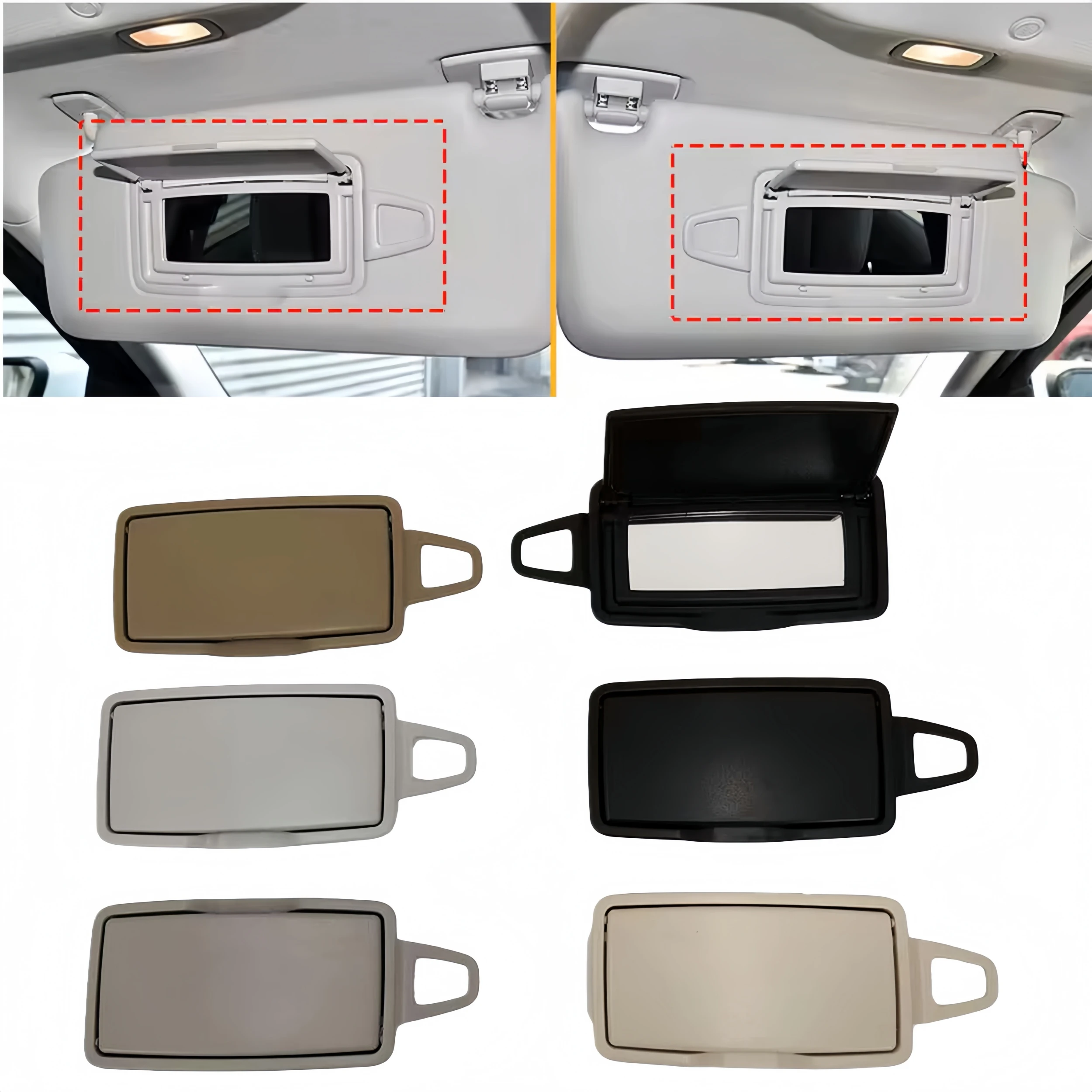 Car Sun Shade Visor Makeup Cosmetic Mirror Cover For Benz ML GL GLE GLS Class W166 W292 ML300 ML350 ML400 GL350 GL400 2012-2024