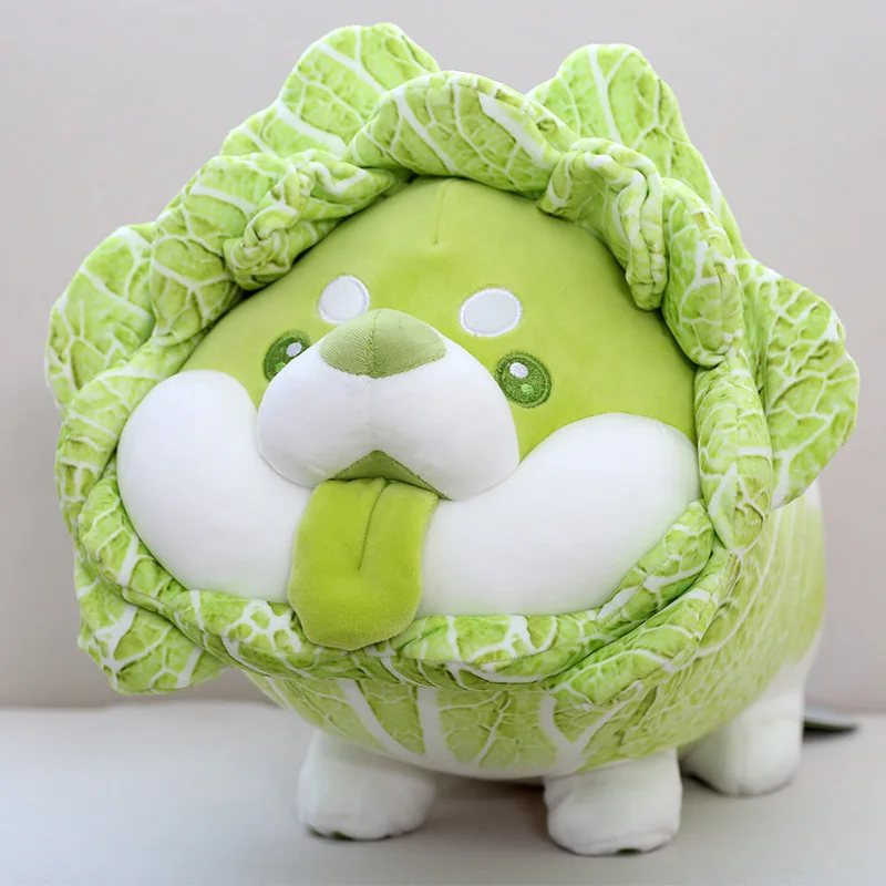 Cute Vegetables Dog Plush Sofa Toy Chinese Cabbage Fairy Fluffy Soft Cushion Pillow Stuffed Animal Children's Doll Girl Gift