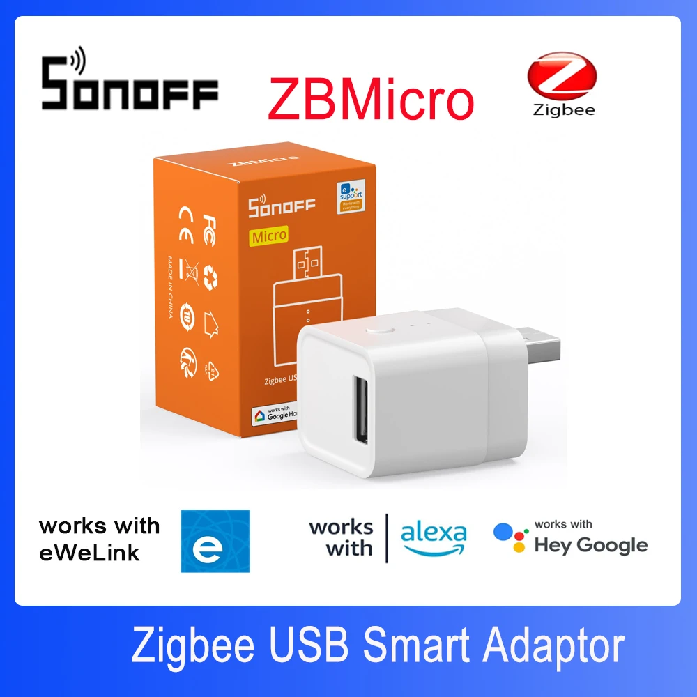 SONOFF ZBMicro Zigbee 3.0 Adattatore intelligente USB Supporta l\'adattatore di ricarica rapida Funzione relè Controllo vocale remoto eWeLink Alexa