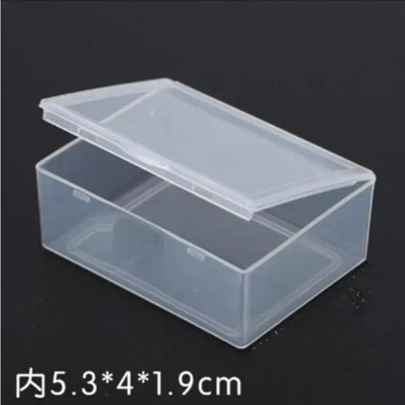 

50pcs inside 5.3*4*1.9cm Transparent plastic box rectangular small storage tool parts box mini covered medicine box