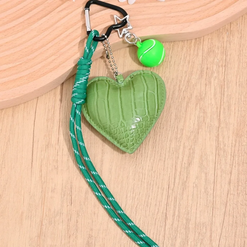 بو الجلود القلب المفاتيح المنسوجة حبل التنس حبل مضفر سيارة Keyrings مكافحة خسر حقيبة قلادة الحب حقيبة كرة القدم سحر